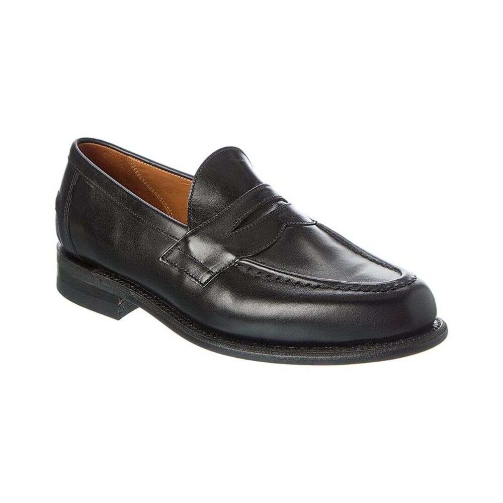 Todd Snyder X Sanders Leather Penny Loafer, Black